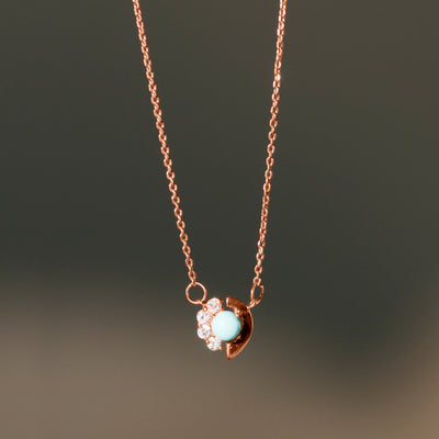 Cozumel Necklace Rose Gold - Turquoise