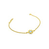 Blue topaz flower bracelet in gold vermeil.