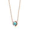 Turquoise and white zirconia pendant in rose gold vermeil