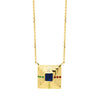 Pyramid shaped pendant with an array of colourful zirconia stones in gold vermeil