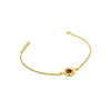 Red garnet flower bracelet in gold vermeil.